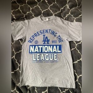 LA Dodgers 2020 World Series Champions Shirt National League Small In Men Used
